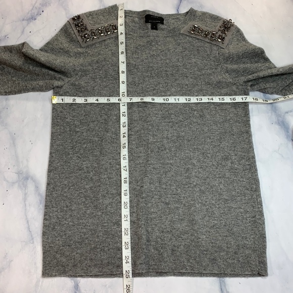 J. Crew Cashmere Blend Jeweled Shoulder Sweater - Picture 6 of 8